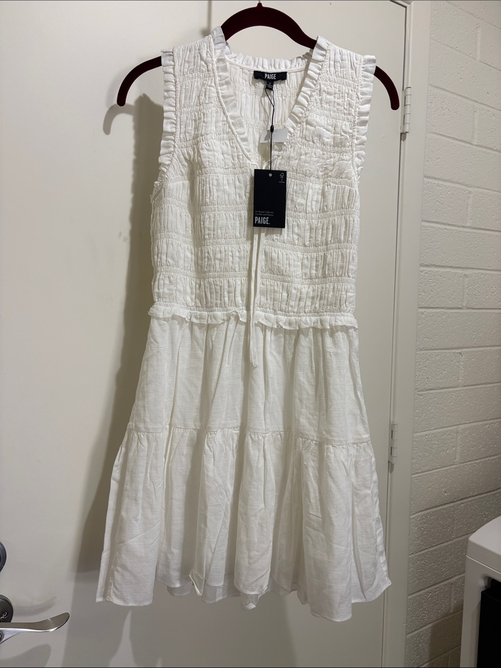 NWT Paige sleeveless white dress